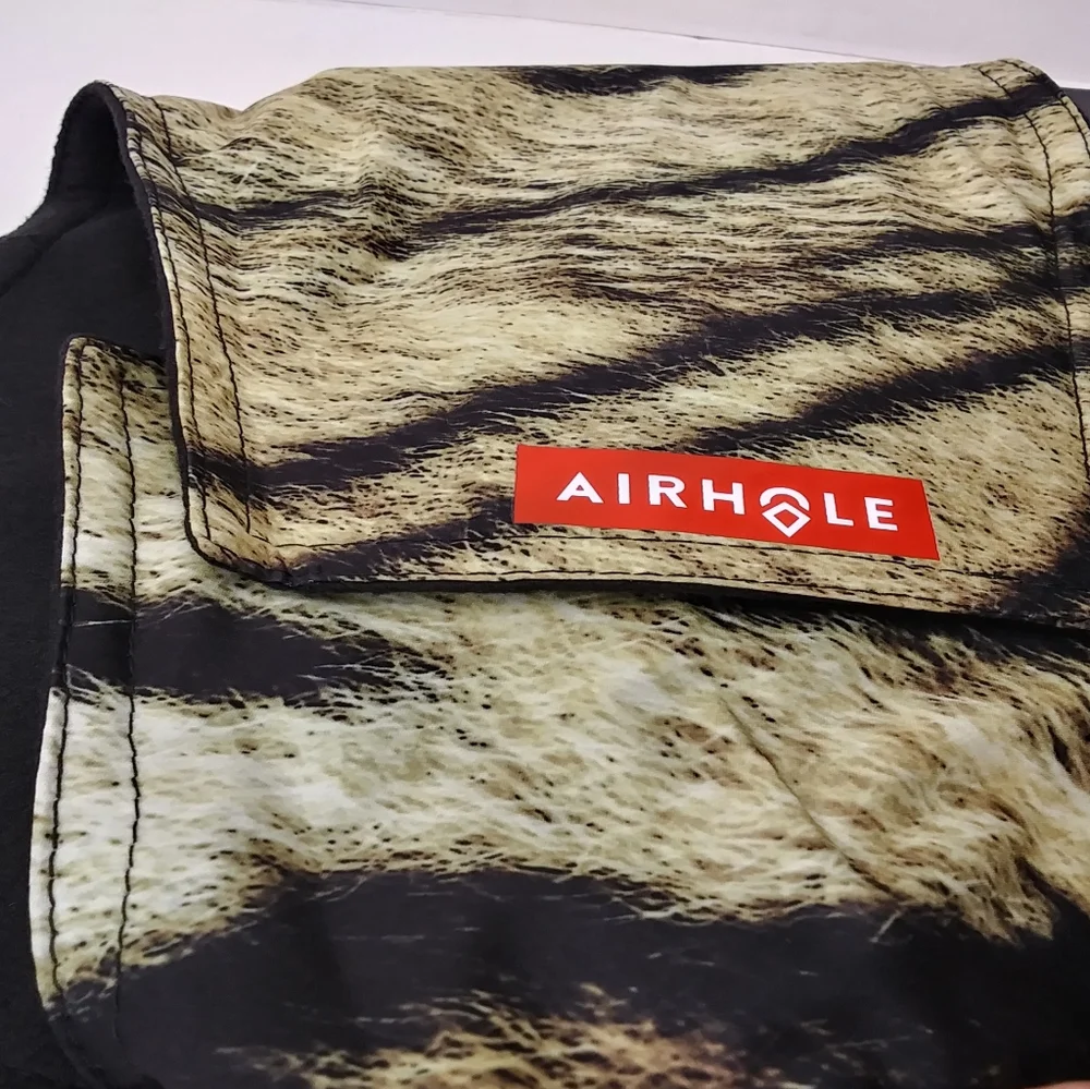 AIRHOLE Fur Pattern Smooth Poly Fleece Lined 2 Layer Mouth Hole Facemask NWT